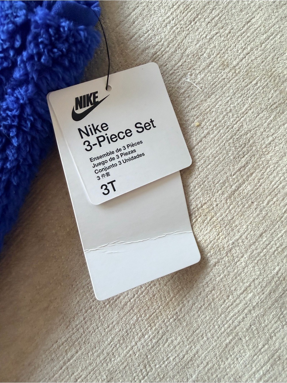 Nike Royal Blue Sherpa Vest White Logo 3 Piece Set 3T - Picture 11 of 12
